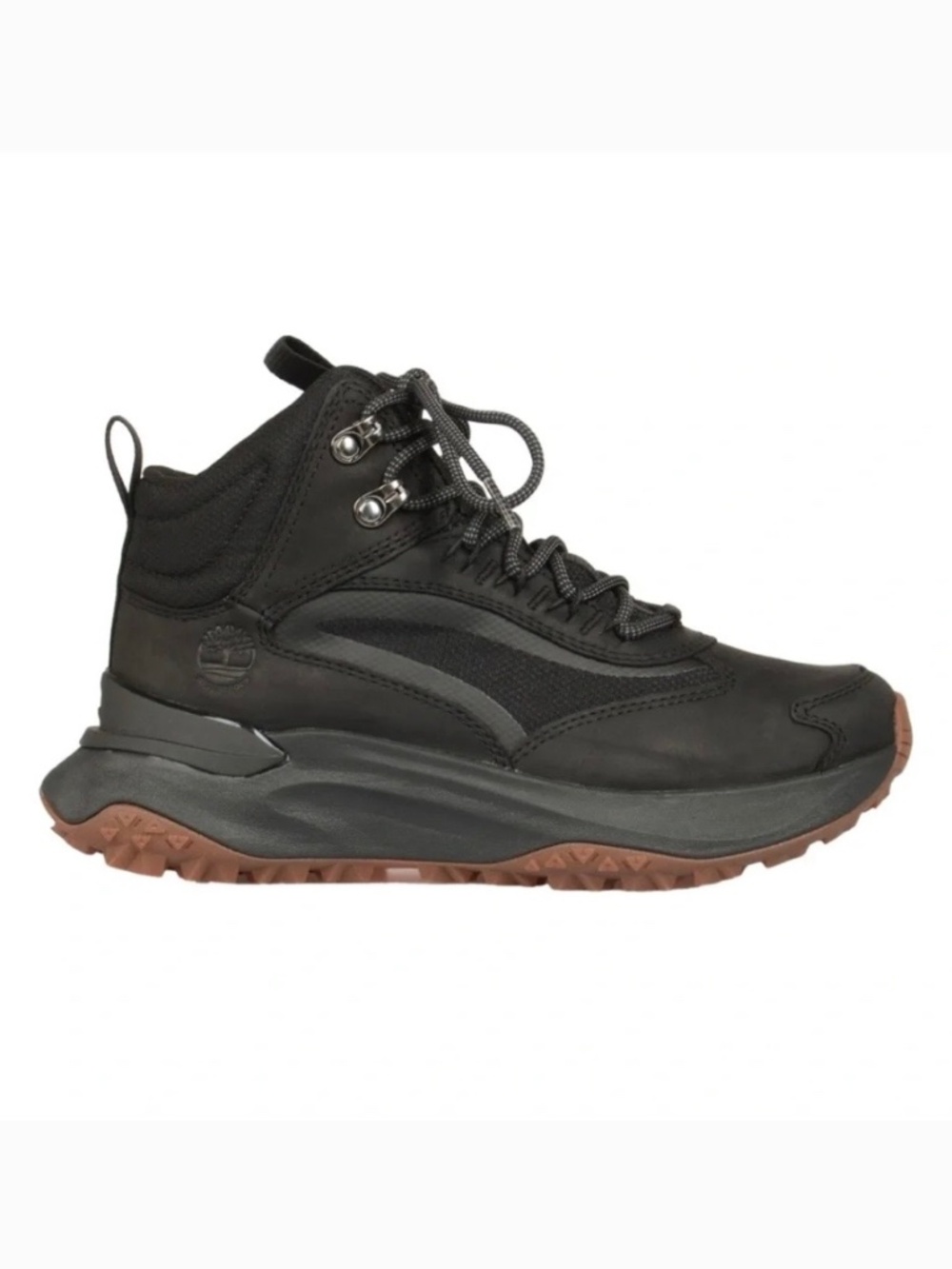Timberland Motion Access Mid Lace Up Leather Waterproof Hiking Boot Black SZ 9.5